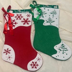 Festive Red and Green Christmas Stockings Set